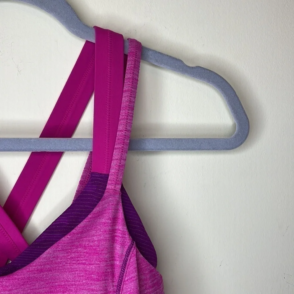 Lululemon Run For Gold Tank Bra Combo Heathered Jewelled Magenta / Regal Plum